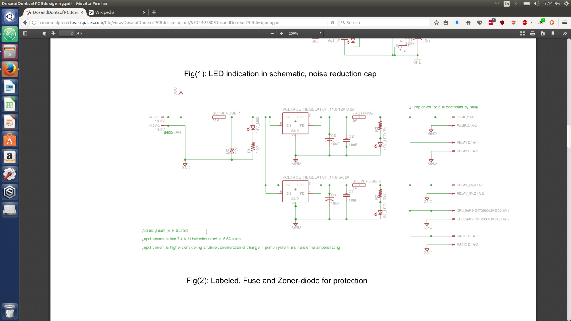 Labeled Fuse and Zener­diode for Protection