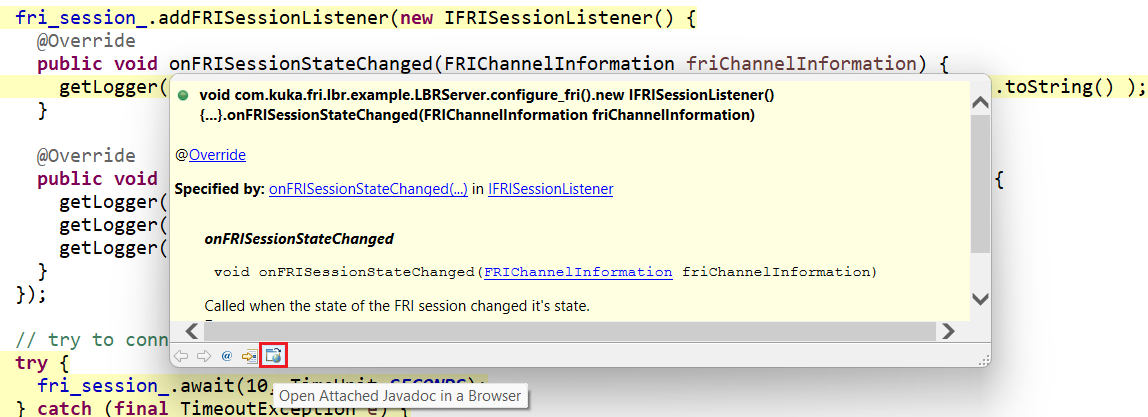 Open Javadoc Button