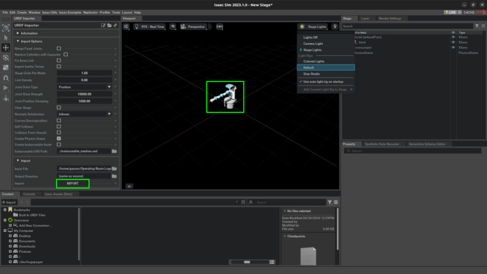 Step - 3: Import the URDF