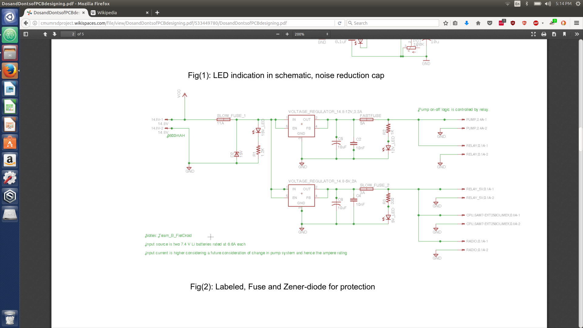 Labeled Fuse and Zenerdiode for Protection